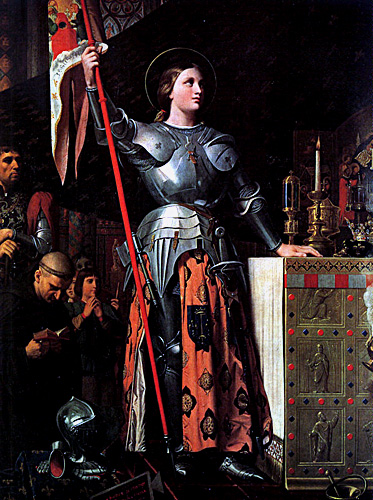 Joan of Arc with her banner at the coronation of Charles VII by Jean Auguste Dominique Ingres