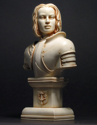 Joan of Arc Bust Statue cast in marble filled resin