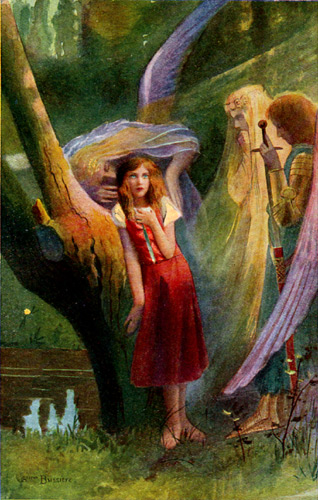 Painting of Joan of Arc with her Voices by Gaston Bussiere - Photo courtesy of Virginia Frohlick of the St. Joan of Arc Center