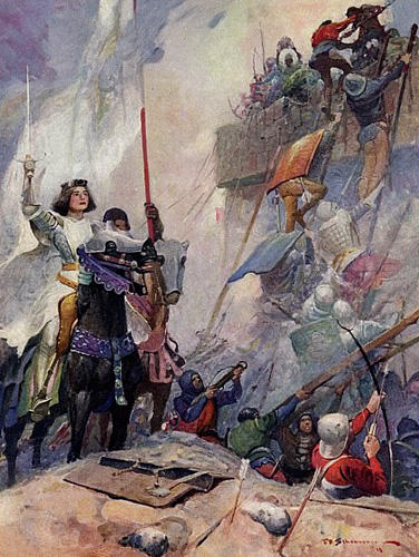 Joan of Arc at Orleans Battle Painting