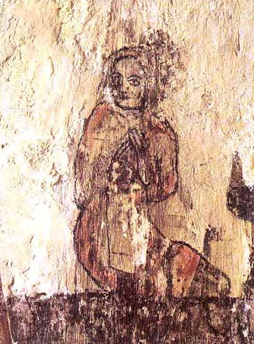 Is this Joan of Arc?  Drawing discovered on a wall inside the Chapel of Bermont where she frequently prayed
