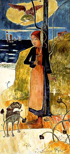 Painting of Joan of Arc with her Voices by Paul Gauguin