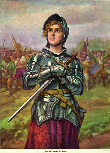 Argentina Holy Card of Joan of Arc Santa Juan de Arc in Battle