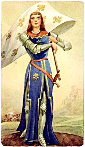 Holy Card of Joan of Arc at the stake title The Martyr