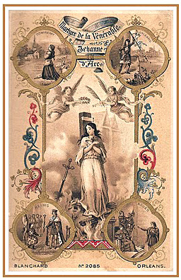 French Holy Card of Joan of Arc Celebrating her being declared Venerable