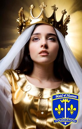 Saint Joan of Arc wearing martyr's crown of gold