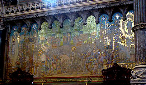 Photo of Mural depicting the life of Joan of Arc on Lyon