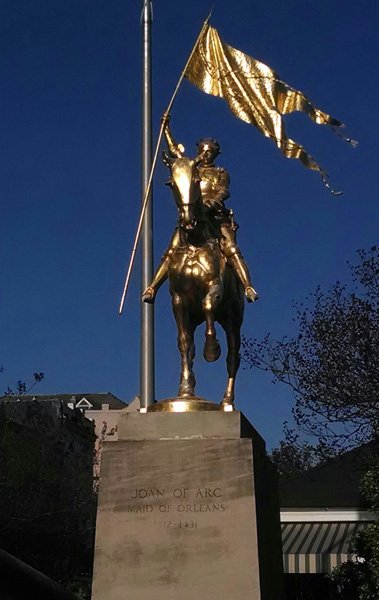 St Joan of Arc Statue in New Orleans - Photo by Fr. Terry Johnston