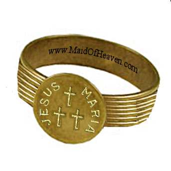 Joan of Arc's Ring with 3 crosses and Jesus Maria written upon it