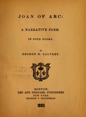 Joan of Arc Narrative Poem by Calvert