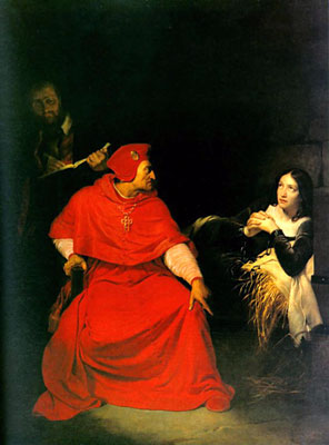 Painting of Joan of Arc in prison by Paul Delaroche