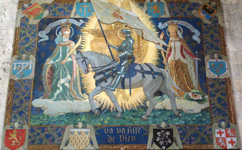 Photo of Mural of Joan of Arc on Horseback