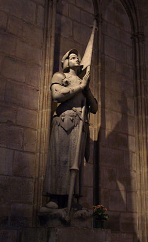 Statue of Joan of Arc in Notre Dame Cathedral