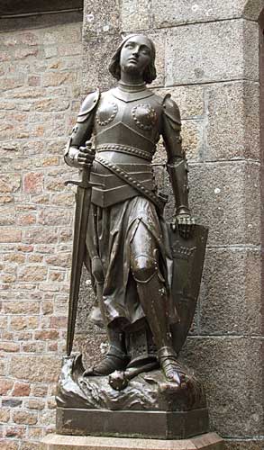 Picture of Statue of Joan of Arc outside a church in France