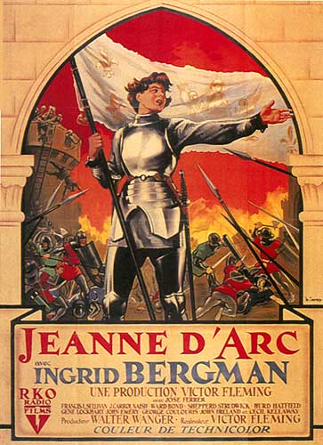 Joan of Arc Movie Poster starring Ingrid Bergman as Jeanne d'Arc 