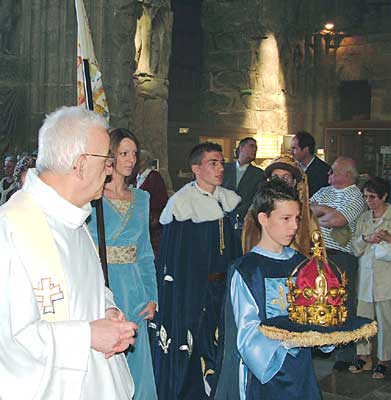 Reenactment of the crowning of Charles VII in Cathedral of Reims