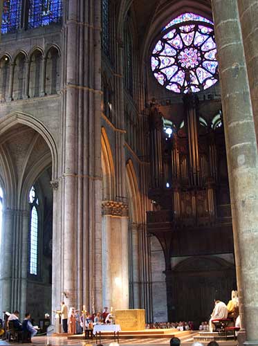 Inside Cathedral of Reims during Reenactment of the crowning and of Charles VII