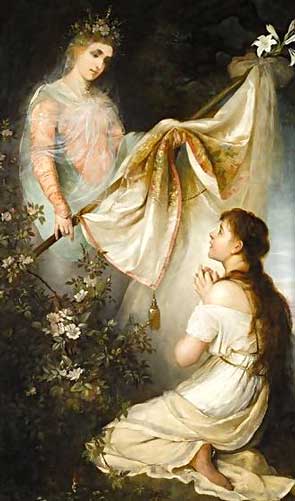 Painting of Joan of Arc with Saint Catherine by Henryk Siemiradzki
