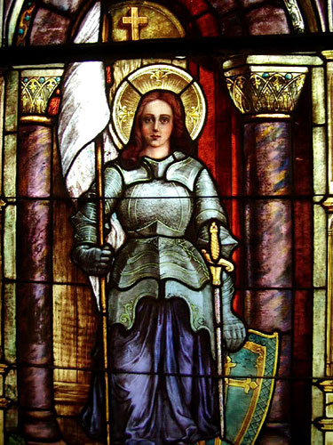 Stained Glass Window of Joan of Arc in Rouen France