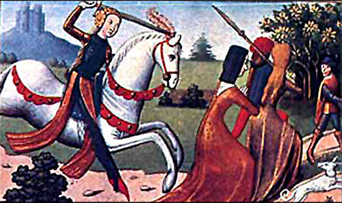 Miniature Portrait of Joan of Arc Chasing Prostitutes from Her Camp