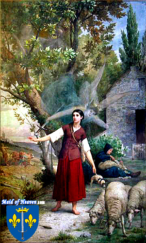 Painting of Joan of Arc with her Voices by Jules Lenepveu