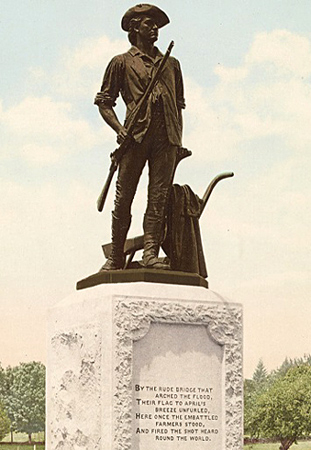 Minuteman Statue with Emerson poem