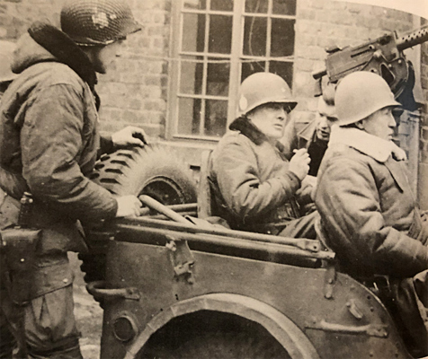 General George S. Patton in Jeep at Bastogne