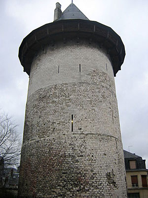 Donjon tower at Rouen Castle where Joan of Arc was threatened with torture