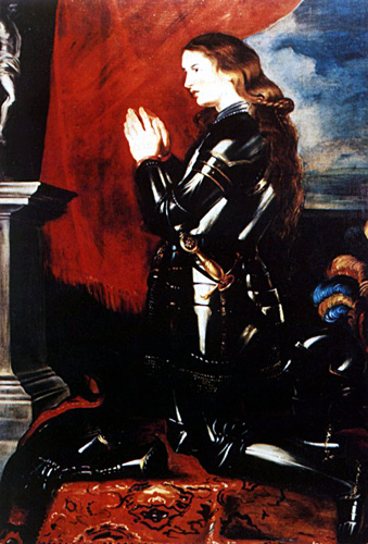 Joan of Arc in armor praying by Peter Paul Rubens