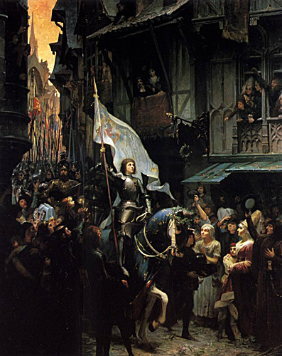 Joan of Arc entering Orleans painting by Jean-Jacques Scherrer