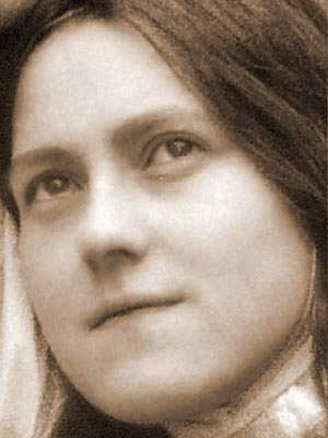 Photo of St. Therese with Crosses in Eyes