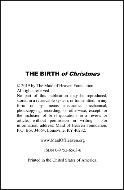 The Birth Of Christmas Title Page Back