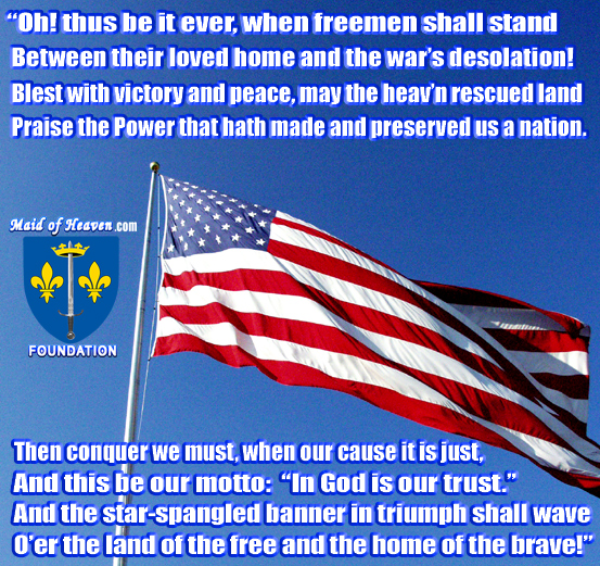 American Flag and Last Stanza of the Star Spangled Banner by Francis Scott Key