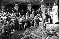 Joan being chained to the stake