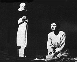 Joan talking with Brother Martin