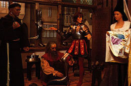 picture of Joan being measured for her armor