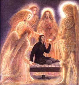 Joan being
comforted by angels